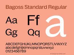 Przykład czcionki Bagoss Standard Bold Italic